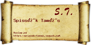 Spissák Tamás névjegykártya
